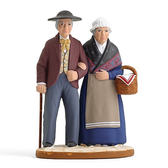 Couple de vieux – Santon de Provence pour crèche