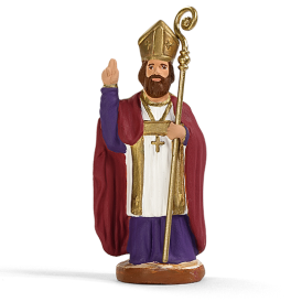 Santon Saint Martin de Tours, évêque en mitre et crosse dorées, bénissant, par le santonnier Arterra