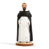 Santon de saint dominicain en habit blanc et cape noire, avec chapelet, création du santonnier Arterra